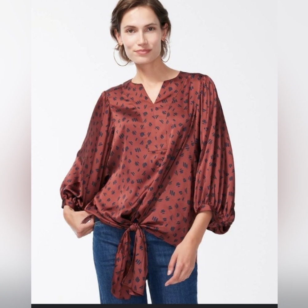 Chico's Rich Brown and Black Patterned Top